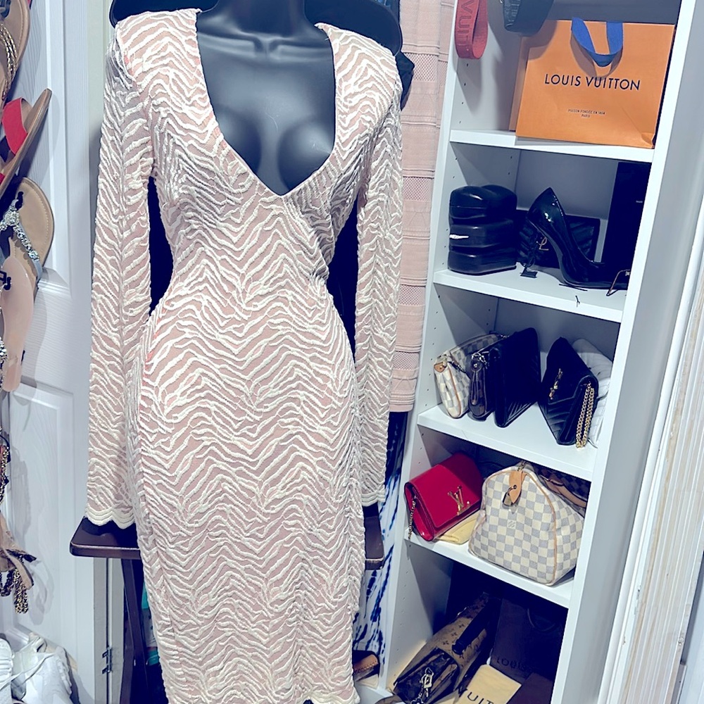 Blush and cream dress